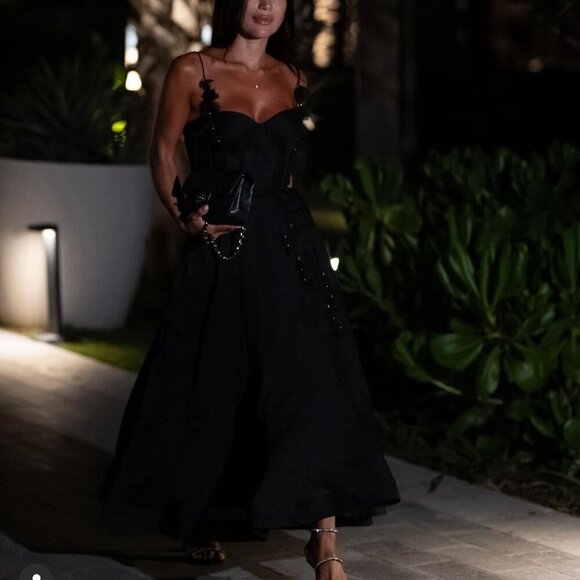 ZIMMERMANN NATURA BLACK CORSET MIDI DRESS - Picture 4 of 17